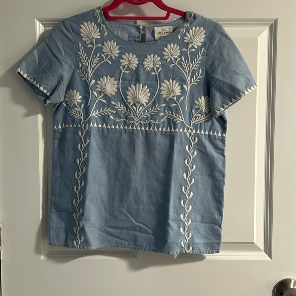Sézane Embroidered Blouse